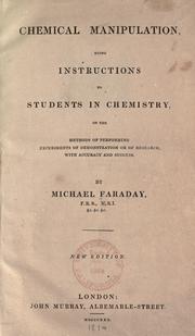 Cover of: Chemical manipulation by Michael Faraday
