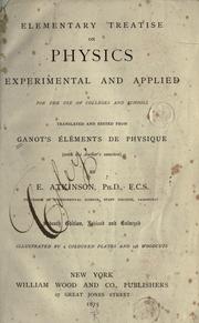 Cover of: Elementary treatise on physics