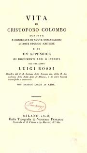Cover of: Vita di Cristoforo Colombo by Luigi Bossi