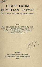 Cover of: Light from Egyptian Papyri on Jewish history before Christ.