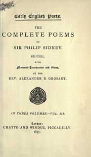 Cover of: Complete poems.: Edited with memorial introd. and notes by Alexander B. Grosart.