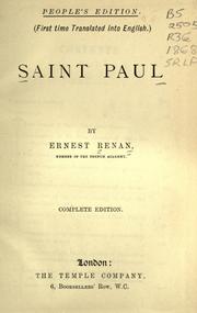 Cover of: Saint Paul. by Ernest Renan
