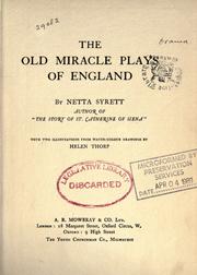 Cover of: The old miracle plays of England