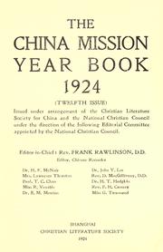 Cover of: The China mission year book