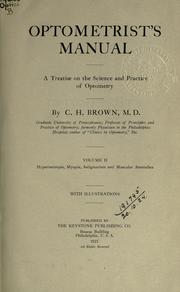 Cover of: Optometrist's manual: a treatise on the science and practice of optometry.