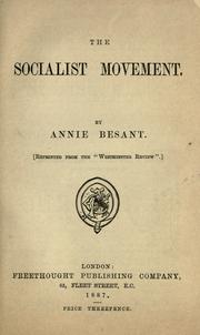 Cover of: socialist movement