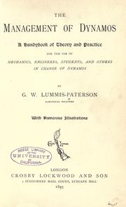 Cover of: Management of dynamos by G. W. Lummis Paterson