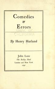 Cover of: Comedies & errors.