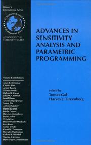 Advances in sensitivity analysis and parametric programming