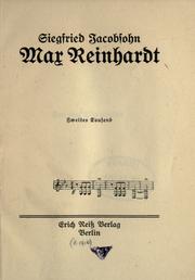 Cover of: Max Reinhardt.