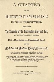 Cover of: A chapter of the history of the war of 1812 in the northwest