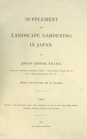 Cover of: Supplement to Landscape gardening in Japan