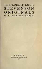 Cover of: The Robert Louis Stevenson originals.