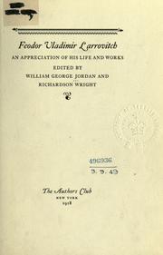 Cover of: Feodor Vladimir Larrovitch by Jordan, William George