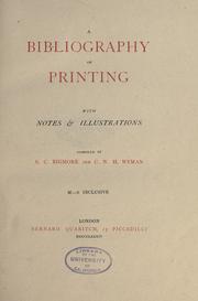 Cover of: A bibliography of printing by E. C. Bigmore