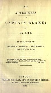 Cover of: The adventures of captain Blake, or, My life
