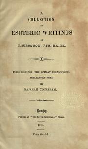 Cover of: A collection of esoteric writings