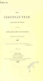 Cover of: The first edition of Keble's Christian year by John Keble