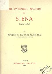 Cover of: The pavement masters of Siena by Robert H. Hobart Cust