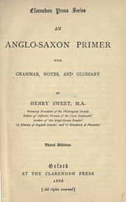 Cover of: An Anglo-Saxon primer: with grammar, notes, and glossary