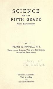Cover of: Science for the fifth grade with experiments