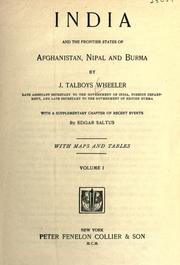 Cover of: India and the frontier states of Afghanistan, Nipal and Burma by James Talboys Wheeler