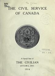 Cover of: The civil service of Canada. by 