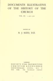 Cover of: Documents illustrative of the history of the church by edited by B.J. Kidd, D.D.