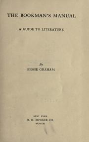 Cover of: The bookman's manual, a guide to literature