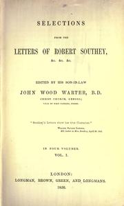 Cover of: Selections from the letters of Robert Southey, &c., &c., &c. by Robert Southey
