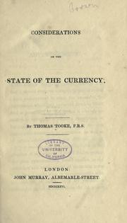 Cover of: Considerations on the state of the currency