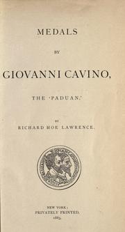 Cover of: Medals by Giovanni Cavino, the "Paduan"