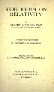 Cover of: Sidelights on relativity by Albert Einstein