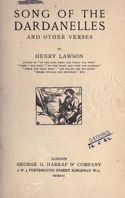 Cover of: Song of the Dardanelles, and other verses. by Henry Lawson