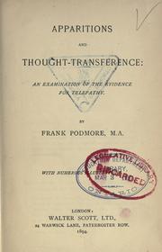 Cover of: Apparitions and thought-transference by Frank Podmore