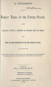 Cover of: A catalogue of the forest trees of the United States which usually attain a height of sixteen feet or more, with notes and brief descriptions of the more important species, illustrating the collection of forest-tree sections on exhibition by the Department of agriculture at the Centennial exhibition, Philadelphia.