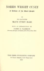 Cover of: Norris Wright Cuney by Maud Cuney-Hare