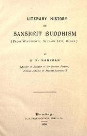 Cover of: Literary history of Sanskrit Buddhism by G. K. Nariman
