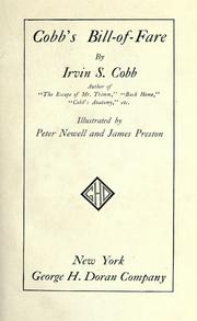Cover of: Cobb's bill-of-fare by Irvin S. Cobb