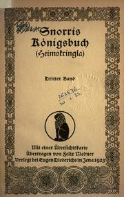 Cover of: Snorris K©·onigsbuch (Heimskringla).: ©·Ubertragen von Felix Niedne