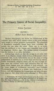 Cover of: The primary causes of social inequality