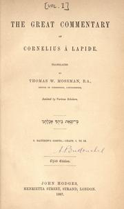 Cover of: The Great commentary of Cornelius à Lapide by Cornelius à Lapide