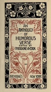 Cover of: An Anthology of humorous verse