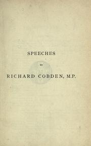 Cover of: Speeches on questions of public policy by Richard Cobden