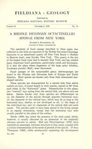 Cover of: A Middle Devonian octactinellid sponge from New York by Eugene S. Richardson, Jr.