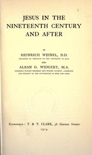 Cover of: Jesus in the nineteenth century and after