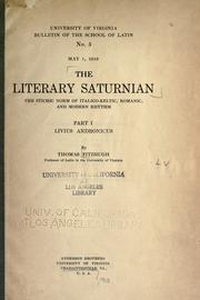 Cover of: literary Saturnian: the stichic norm of Italico-Keltic, Romanic, and modern rhythm ...
