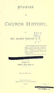 Cover of: Studies in church history. by Reuben Parsons