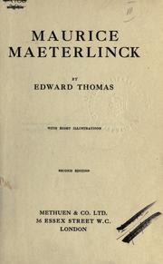 Cover of: Maurice Maeterlinck. by Edward Thomas