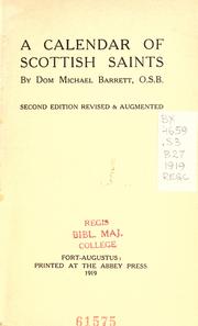 Cover of: A calendar of Scottish saints by Barrett, Michael